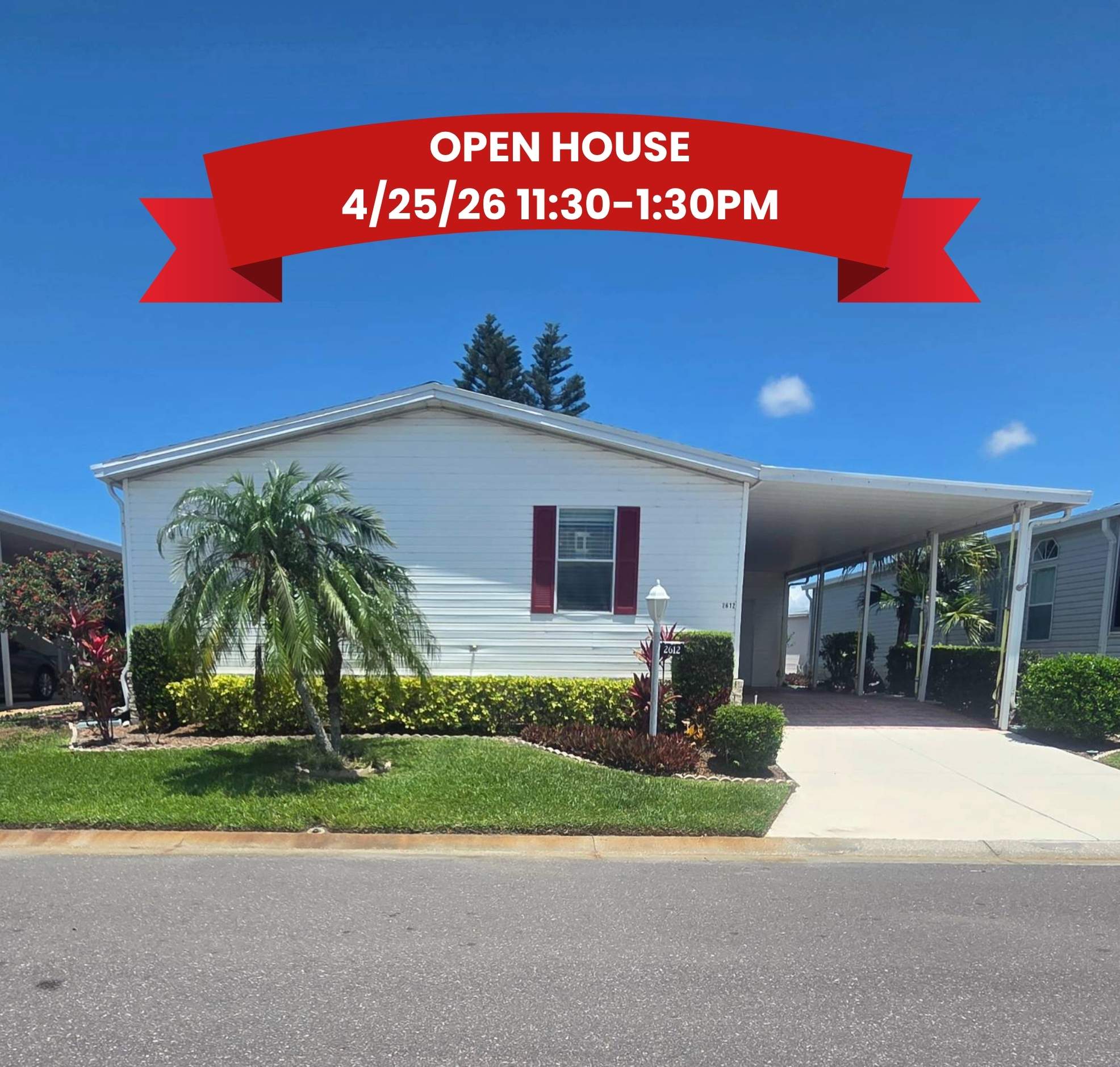 2612 87th Terrace East, Palmetto, Florida 34221, 3 Bedrooms Bedrooms, ,2 BathroomsBathrooms,55-Plus Mobile Home,For Sale,87th Terrace East,3784