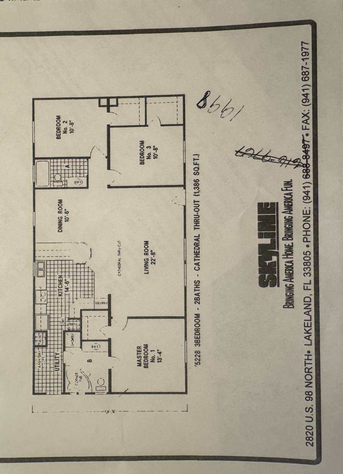 3305 Skyview Drive, Lot 22, Lakeland, Florida 33801, 3 Bedrooms Bedrooms, ,2 BathroomsBathrooms,55-Plus Mobile Home,For Sale,Skyview Drive, Lot 22,4030