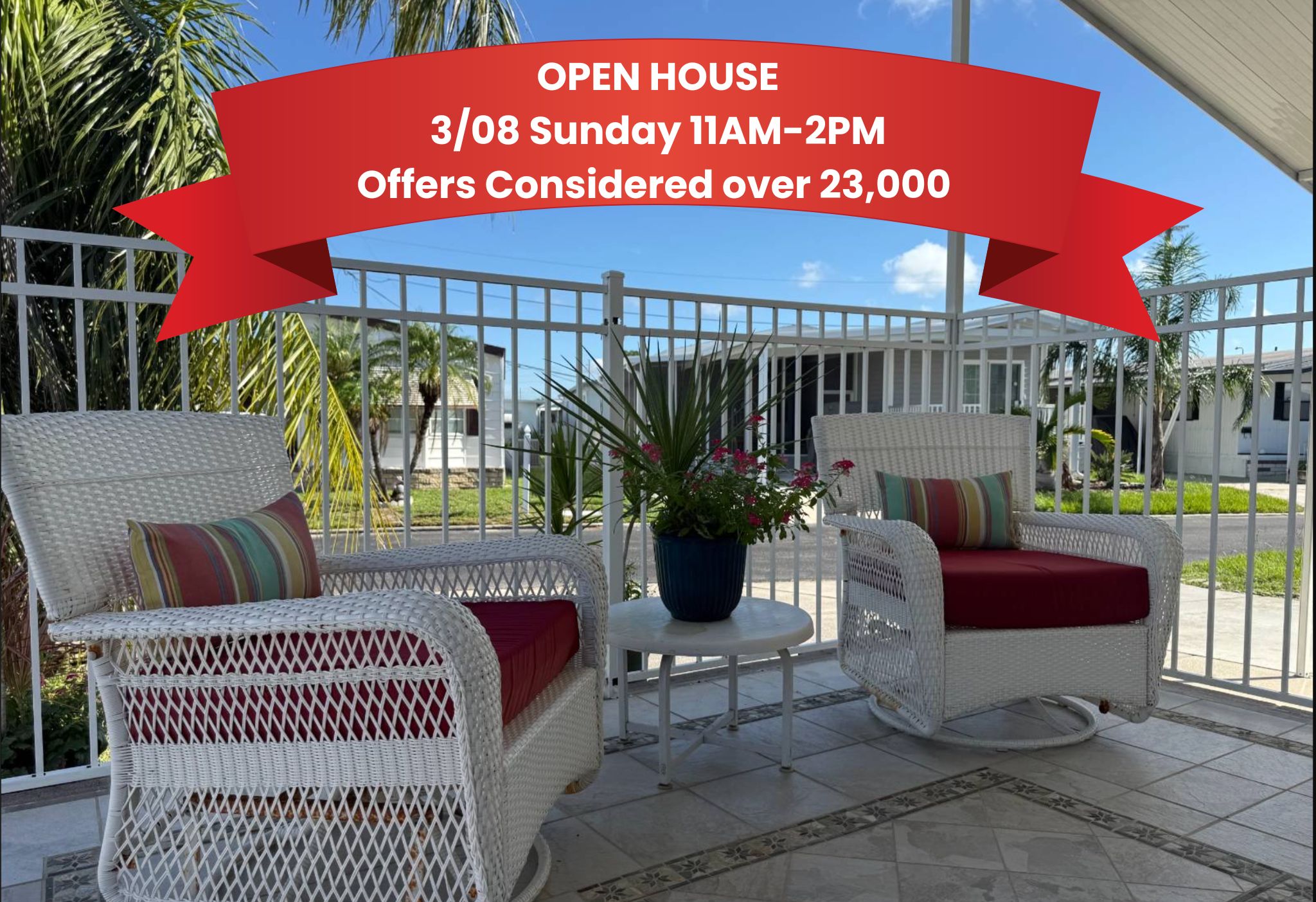 508 44th Avenue East, Lot K3, Bradenton, Florida 34203, 2 Bedrooms Bedrooms, ,2 BathroomsBathrooms,55-Plus Mobile Home,Open House,44th Avenue East, Lot K3,4083