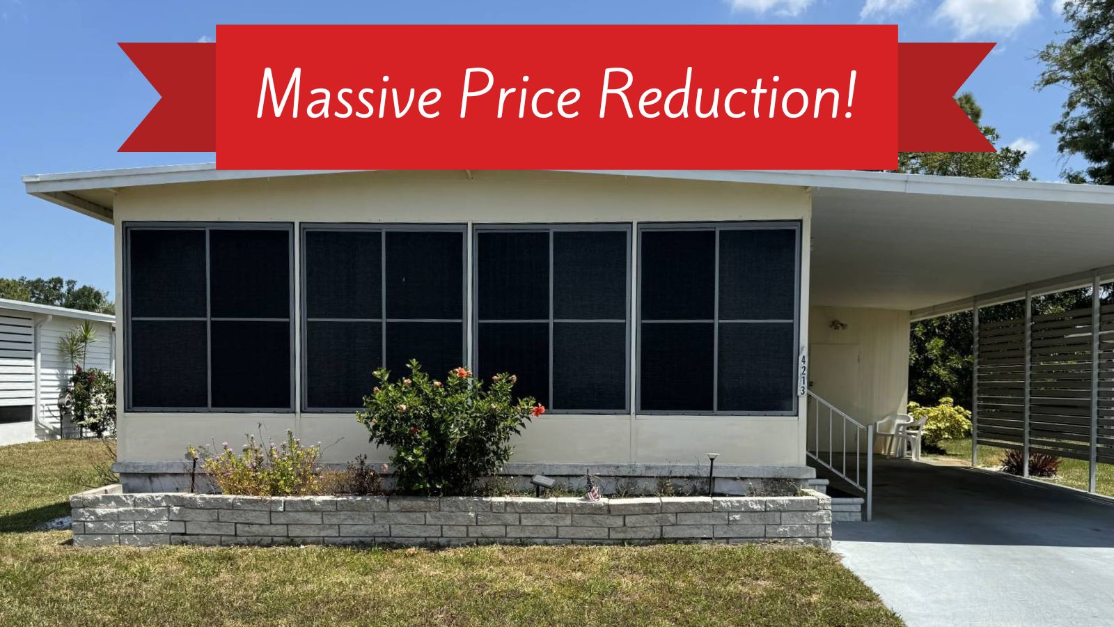 4213 Pittenger Drive, Sarasota, Florida 34234, 2 Bedrooms Bedrooms, ,2 BathroomsBathrooms,55-Plus Mobile Home,For Sale,Pittenger Drive,4107