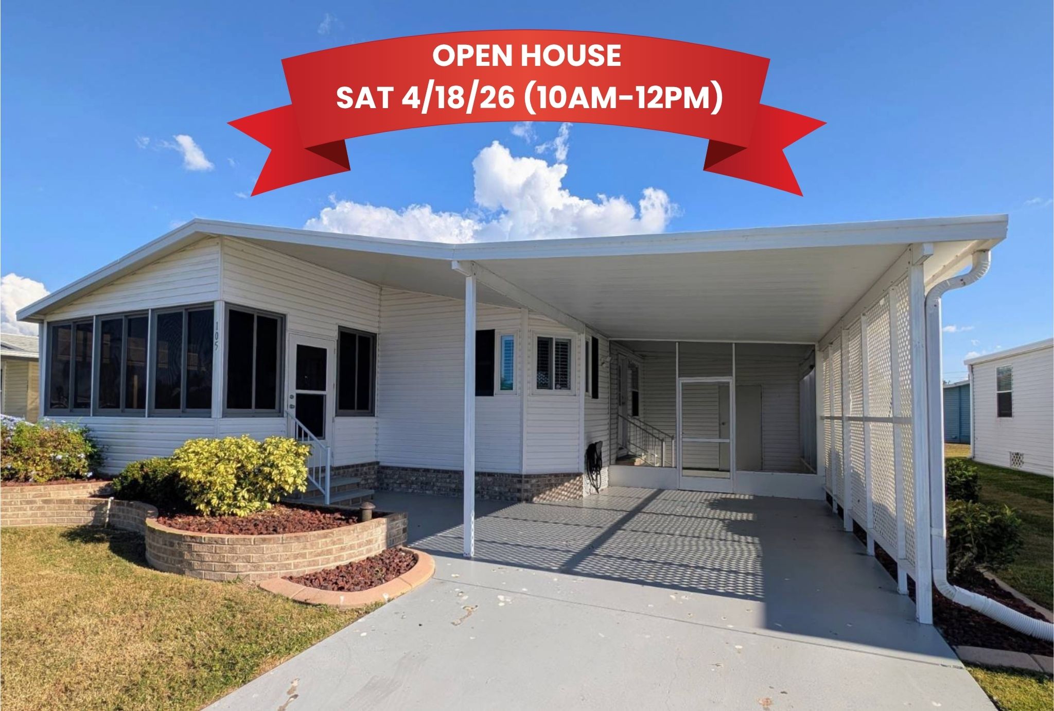 105 Jacaranda Way, Parrish, Florida 34219, 2 Bedrooms Bedrooms, ,2 BathroomsBathrooms,55-Plus Mobile Home,For Sale,Jacaranda Way,4217