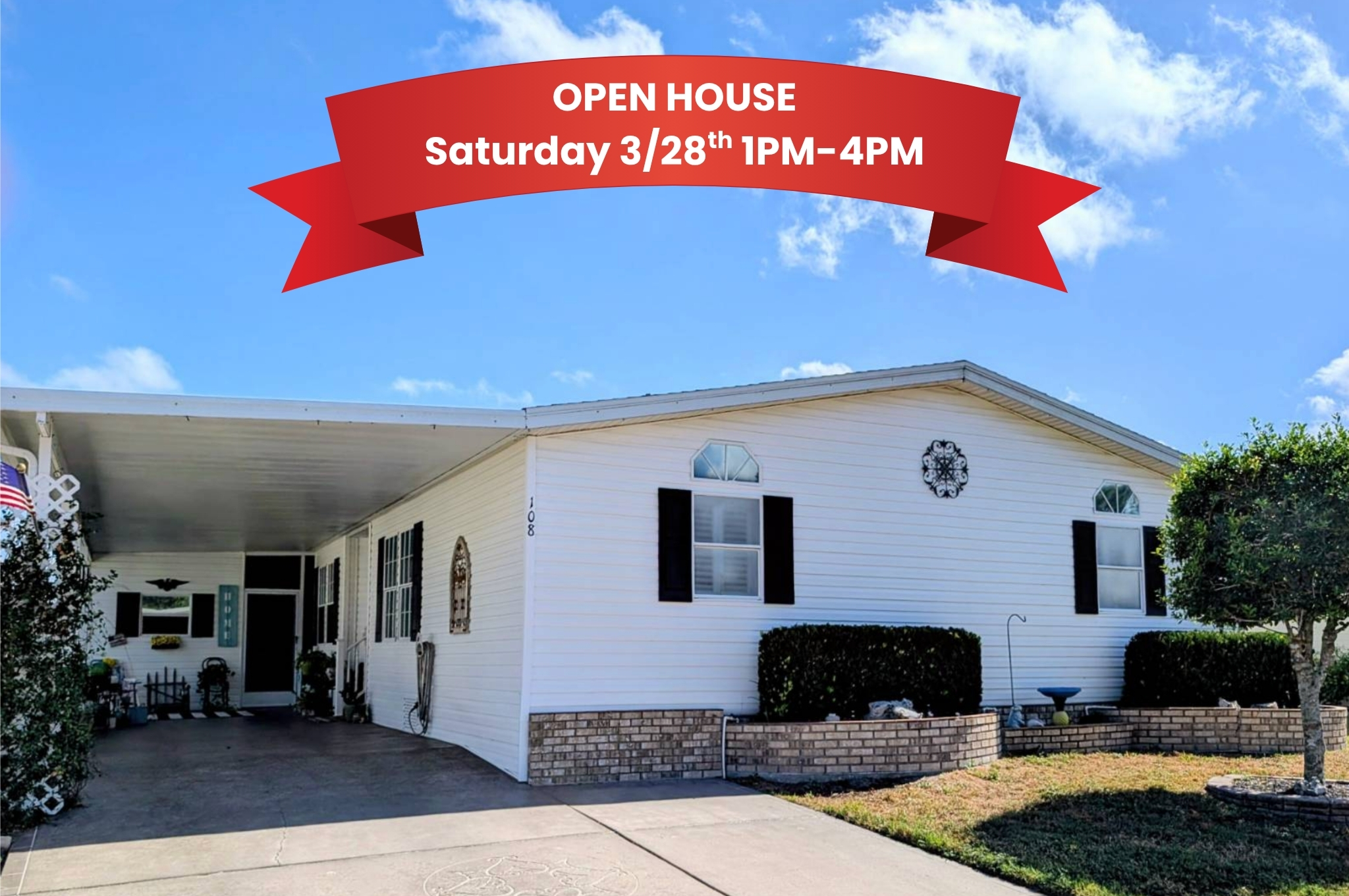 108 Tiger Lilly Drive, Parrish, Florida 34219, 2 Bedrooms Bedrooms, ,3 BathroomsBathrooms,55-Plus Mobile Home,For Sale,Tiger Lilly Drive,4228