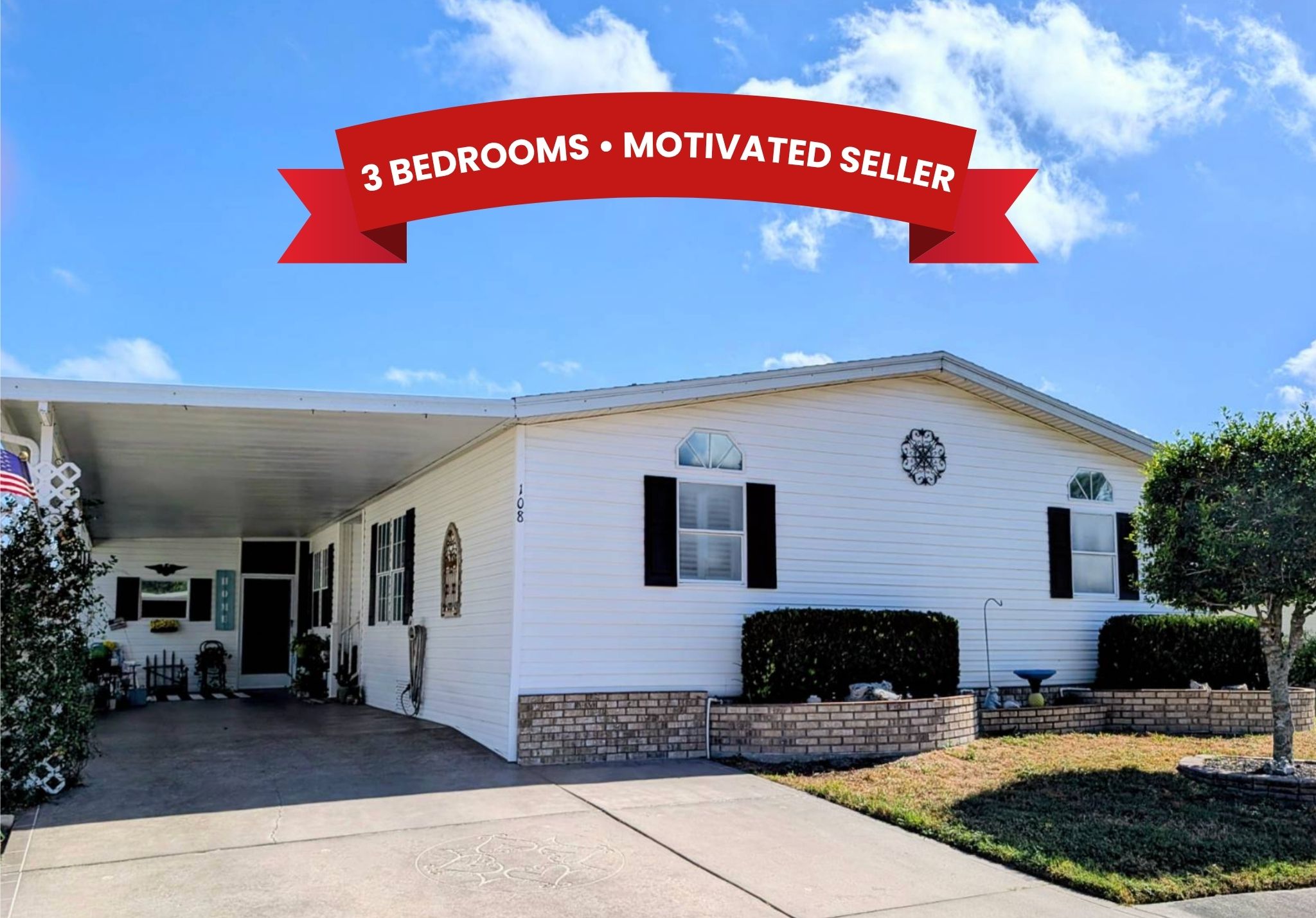108 Tiger Lilly Drive, Parrish, Florida 34219, 2 Bedrooms Bedrooms, ,3 BathroomsBathrooms,55-Plus Mobile Home,For Sale,Tiger Lilly Drive,4228