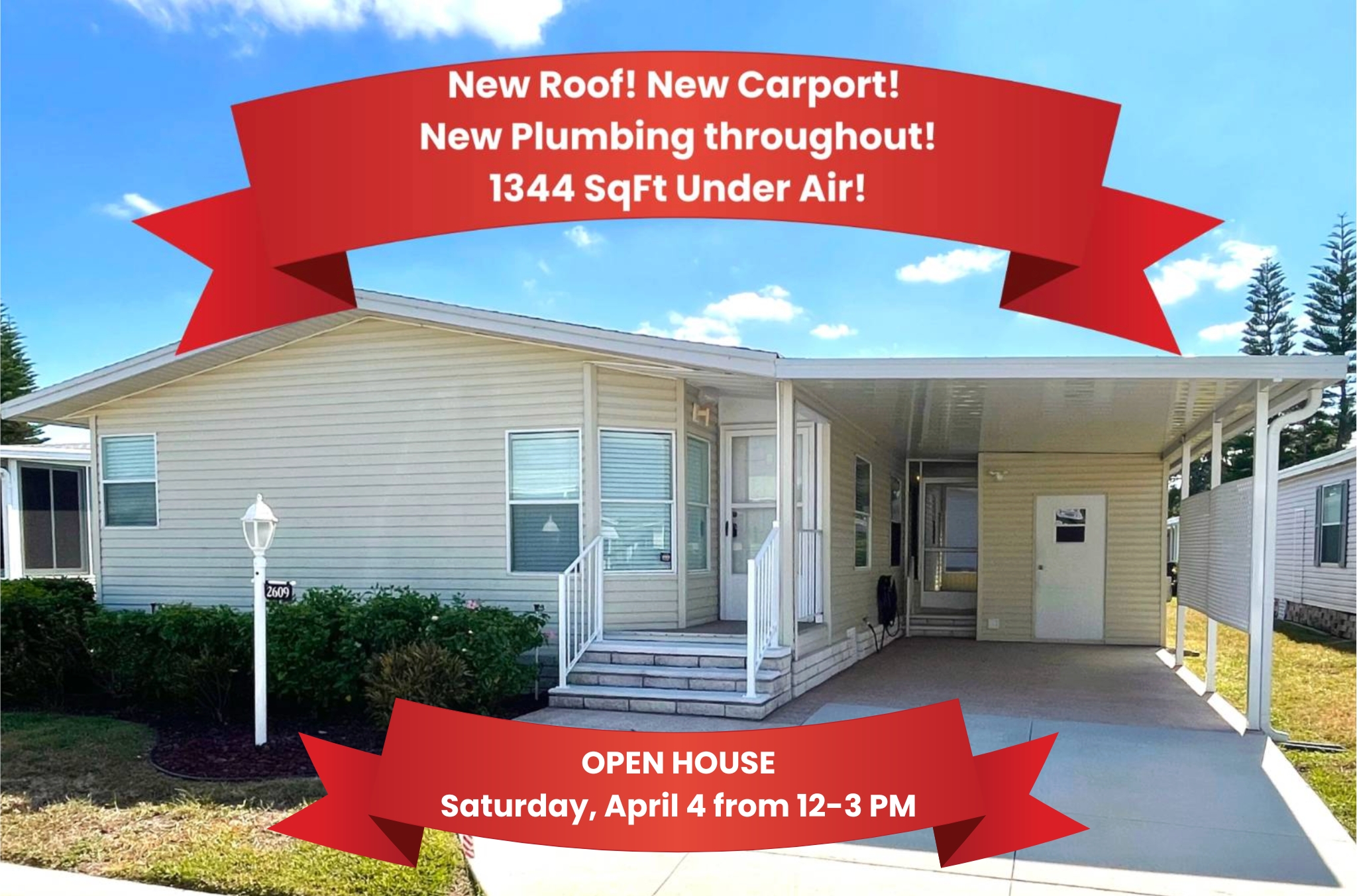 2609 86th Lane E, Palmetto, Florida 34221, 2 Bedrooms Bedrooms, ,2 BathroomsBathrooms,55-Plus Mobile Home,For Sale,86th Lane E,4245