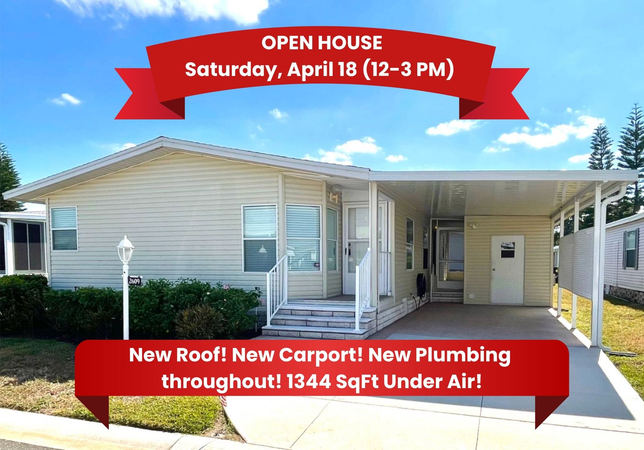 2609 86th Lane E, Palmetto, Florida 34221, 2 Bedrooms Bedrooms, ,2 BathroomsBathrooms,55-Plus Mobile Home,For Sale,86th Lane E,4245