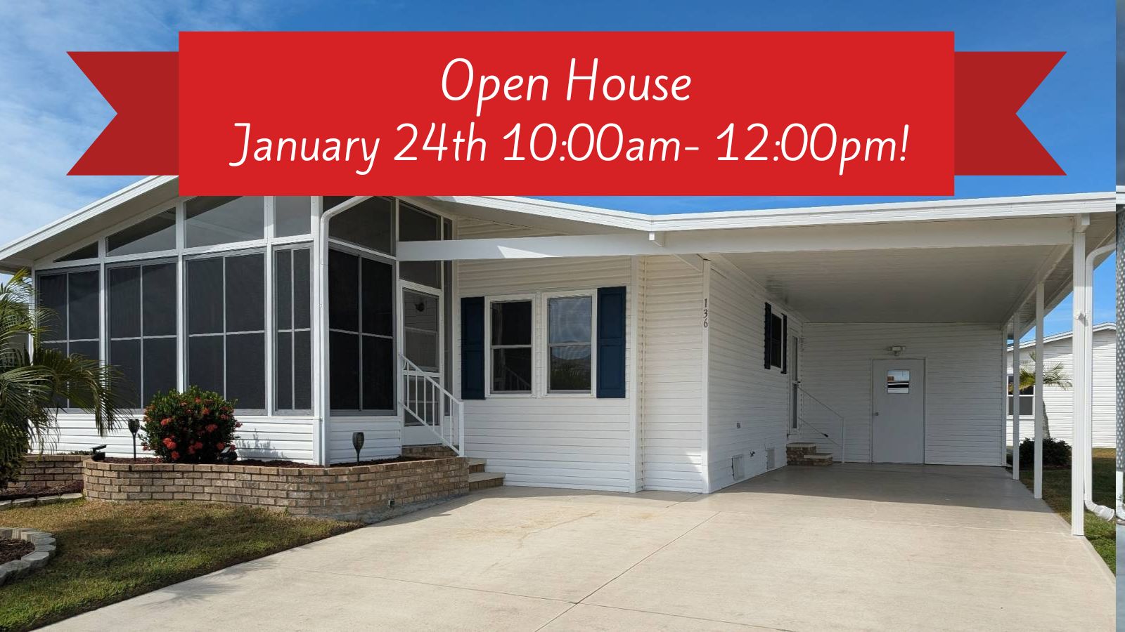 136 Begonia Terrace, Parrish, Florida 34219, 2 Bedrooms Bedrooms, ,2 BathroomsBathrooms,55-Plus Mobile Home,For Sale,Begonia Terrace,4254