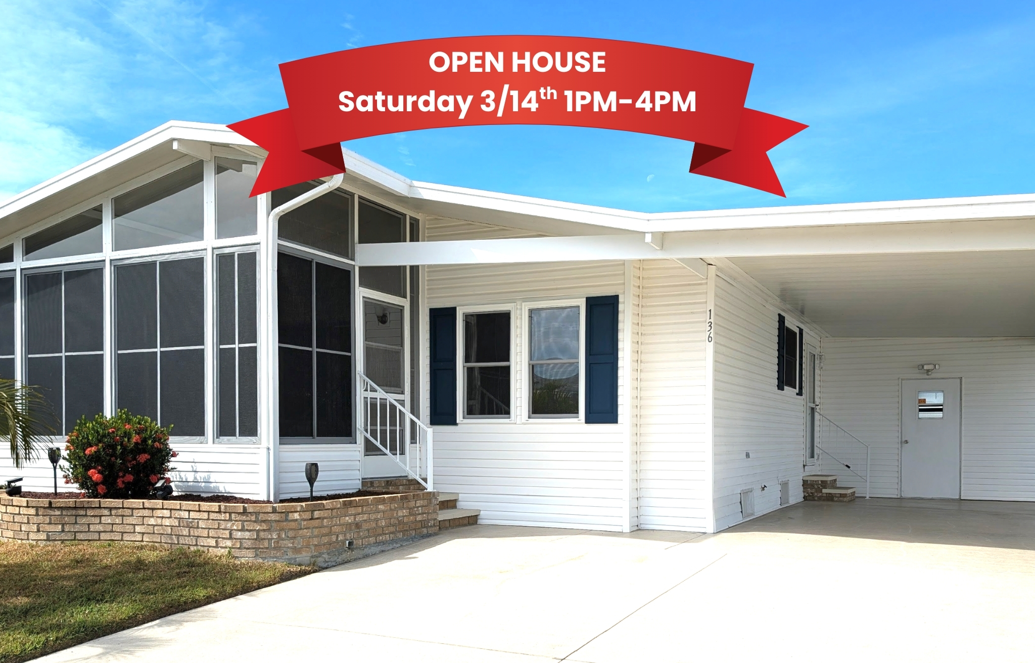 136 Begonia Terrace, Parrish, Florida 34219, 2 Bedrooms Bedrooms, ,2 BathroomsBathrooms,55-Plus Mobile Home,For Sale,Begonia Terrace,4254