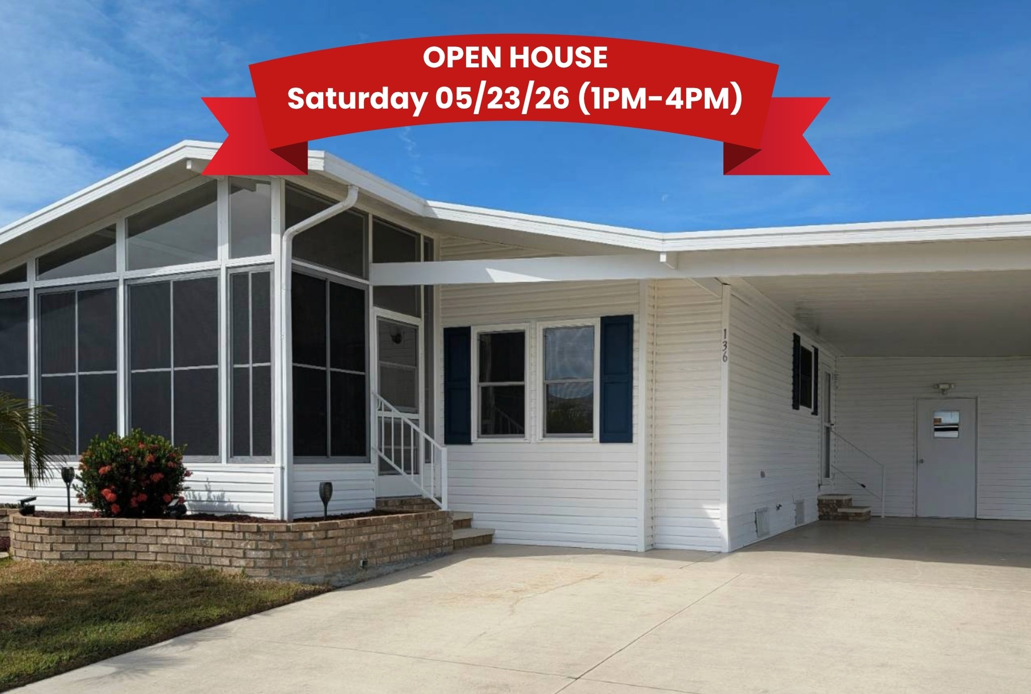 136 Begonia Terrace, Parrish, Florida 34219, 2 Bedrooms Bedrooms, ,2 BathroomsBathrooms,55-Plus Mobile Home,For Sale,Begonia Terrace,4254