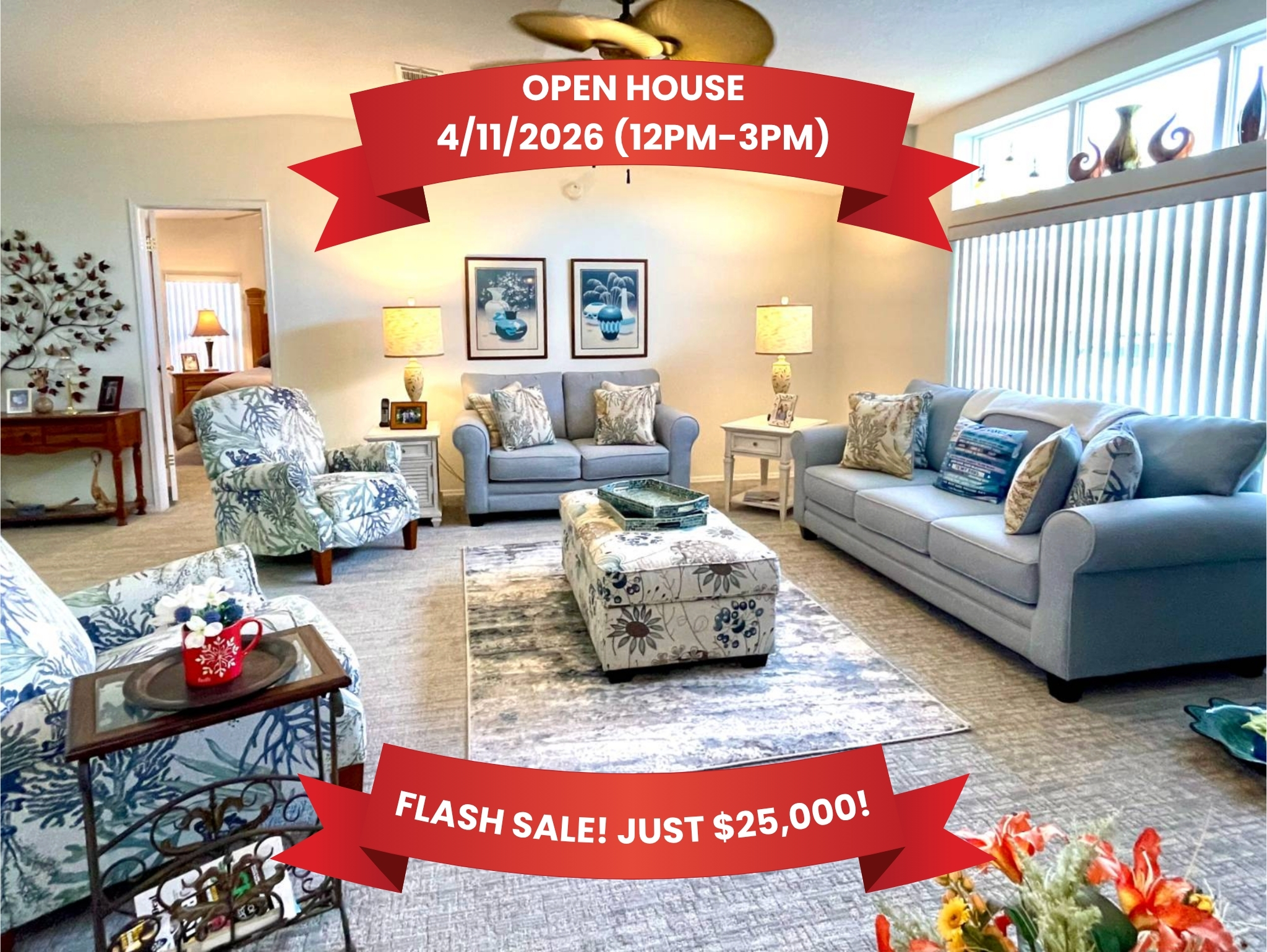 8604 26th Drive E, Palmetto, Florida 34221, 2 Bedrooms Bedrooms, ,2 BathroomsBathrooms,55-Plus Mobile Home,For Sale,26th Drive E,4280