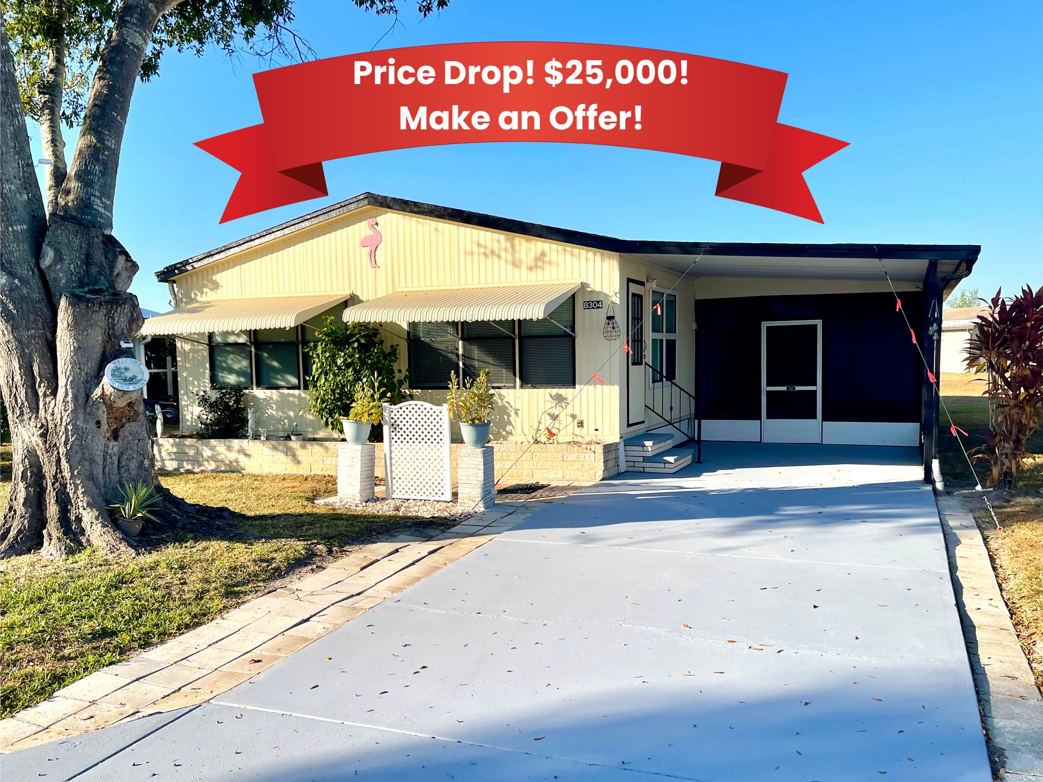 8304 Desoto Drive, Ellenton, Florida 34222, 3 Bedrooms Bedrooms, ,2.5 BathroomsBathrooms,55-Plus Mobile Home,For Sale,Desoto Drive,4294