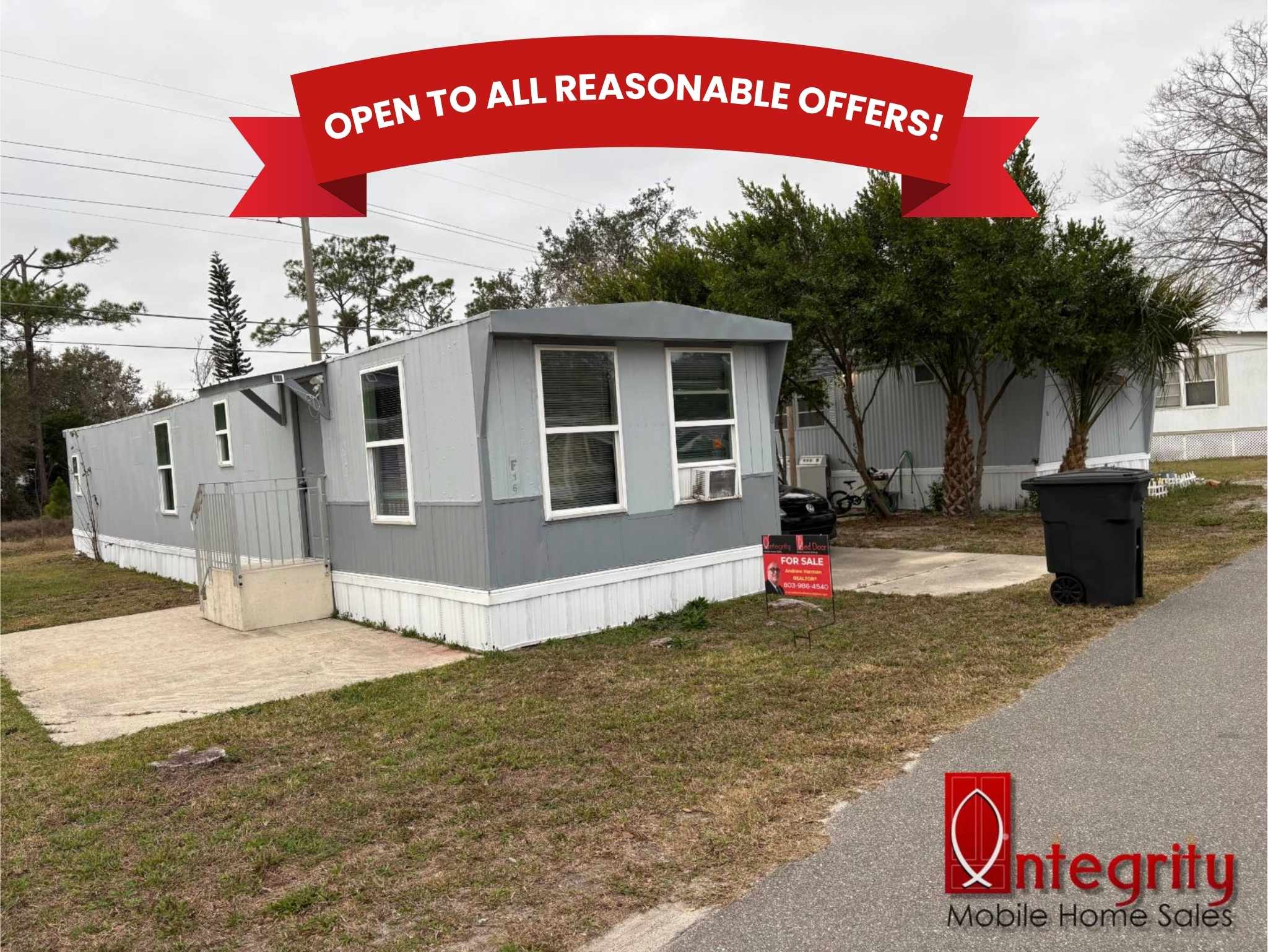 1300 Hand Ave, Lot F16, Ormond Beach, Florida 32174, 2 Bedrooms Bedrooms, ,1 BathroomBathrooms,All - Age Mobile Home,For Sale,Hand Ave, Lot F16,4431