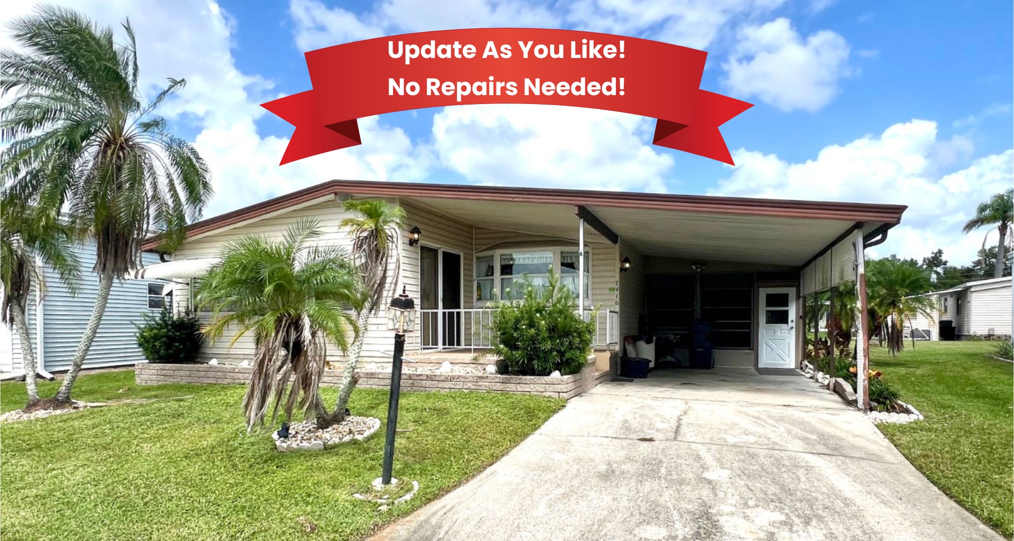 7416 Queens Way, Ellenton, Florida 34222, 2 Bedrooms Bedrooms, ,2 BathroomsBathrooms,55-Plus Mobile Home,For Sale,Queens Way,4445