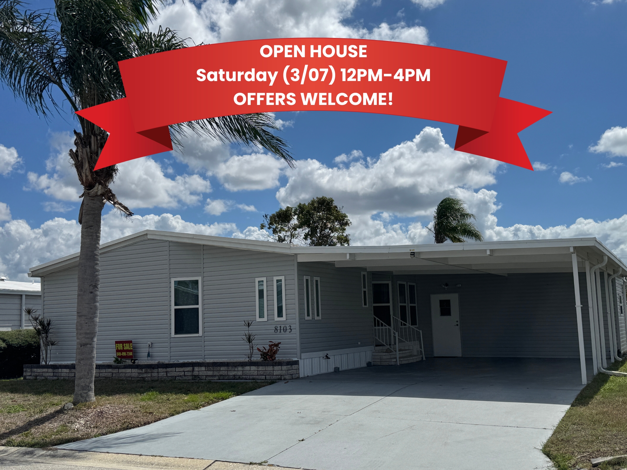 8103 Lemonwood Dr S, Ellenton, Florida 34222, 2 Bedrooms Bedrooms, ,2 BathroomsBathrooms,55-Plus Mobile Home,For Sale,Lemonwood Dr S,4627