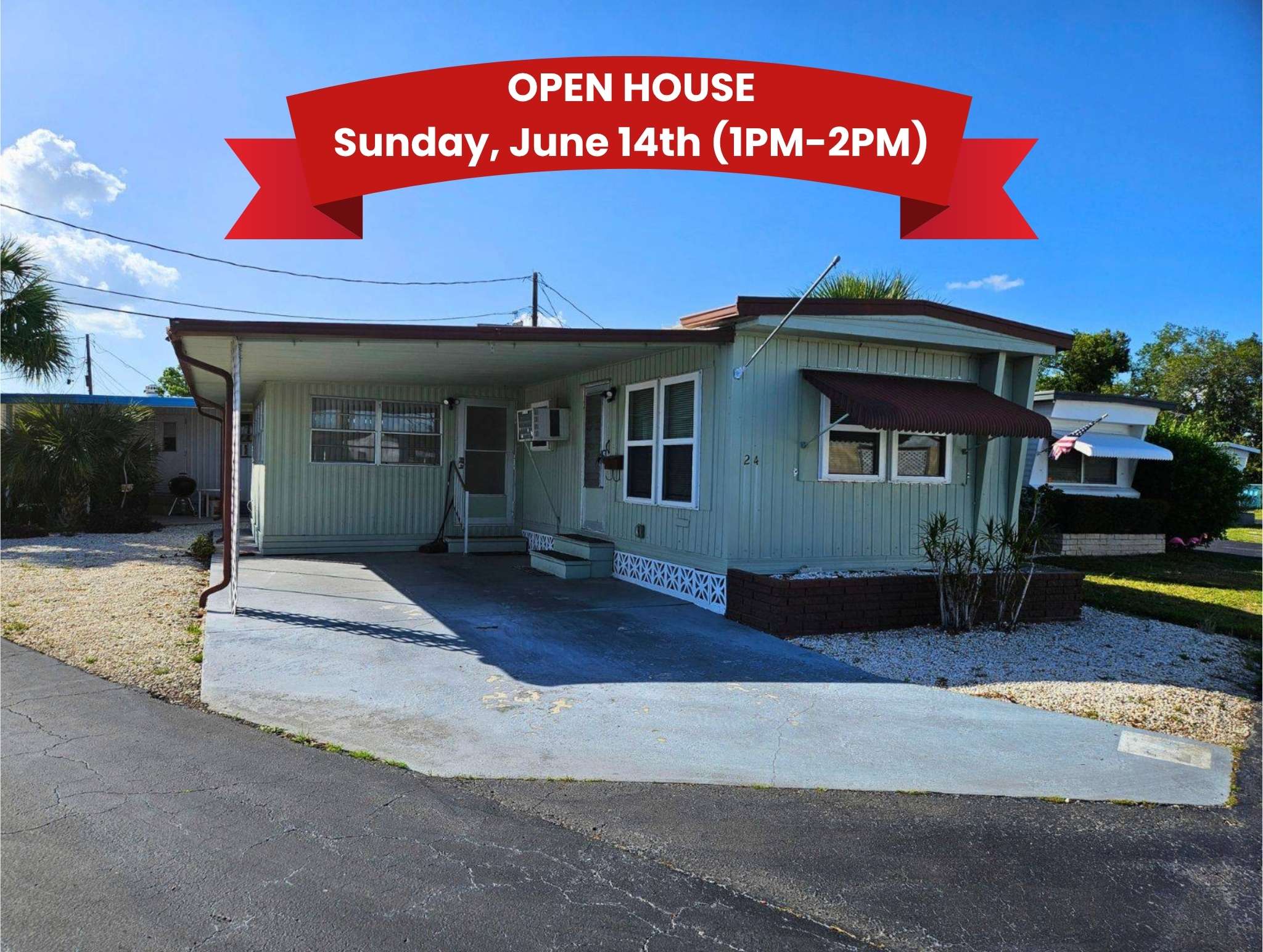 3701 14th Street West, Lot 24, Bradenton, Florida 34205, 2 Bedrooms Bedrooms, ,1 BathroomBathrooms,55-Plus Mobile Home,For Sale,14th Street West, Lot 24,4730