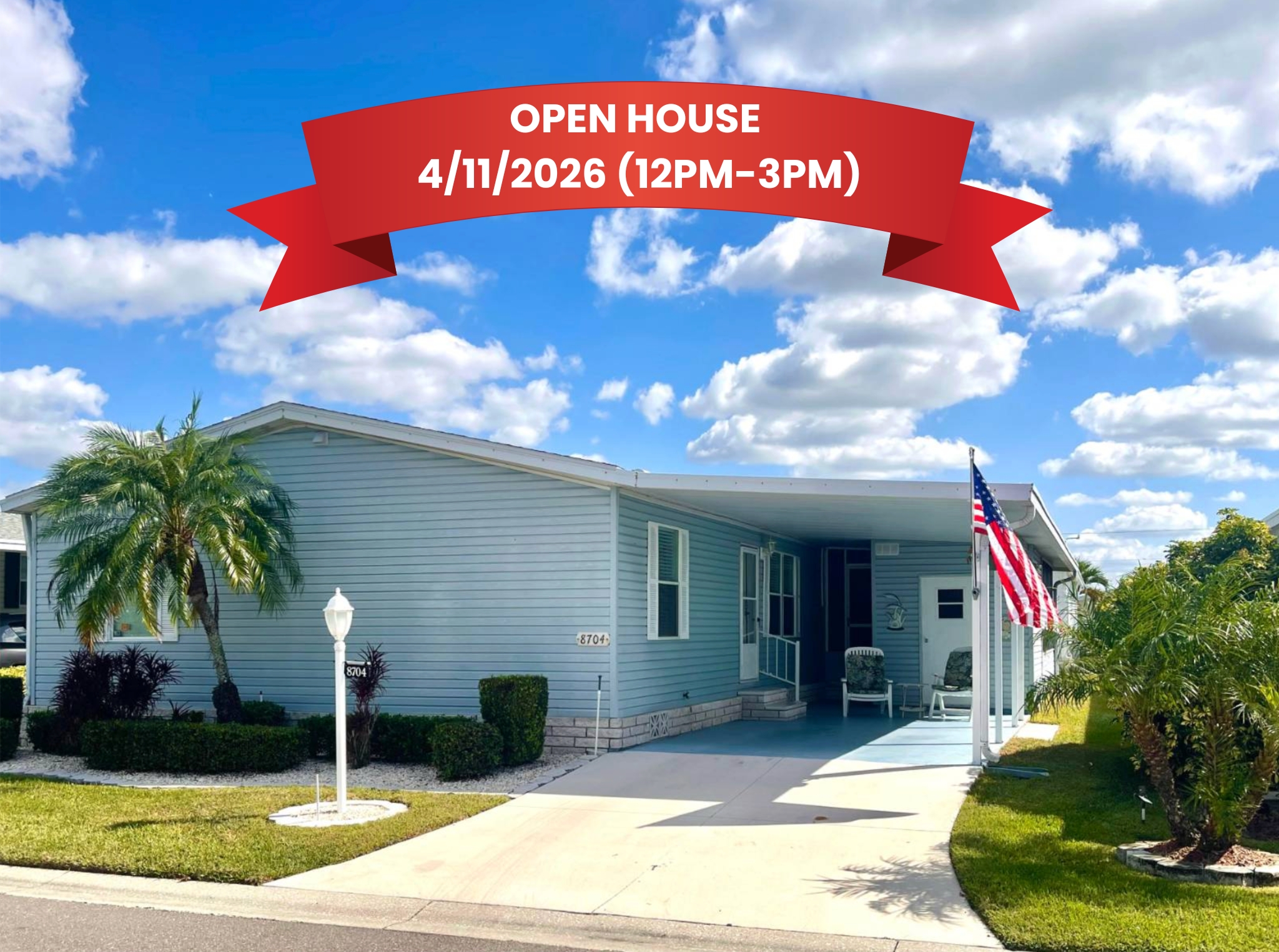 8704 27th Ave E, Palmetto, Florida 34221, 3 Bedrooms Bedrooms, ,2 BathroomsBathrooms,55-Plus Mobile Home,For Sale,27th Ave E,4732