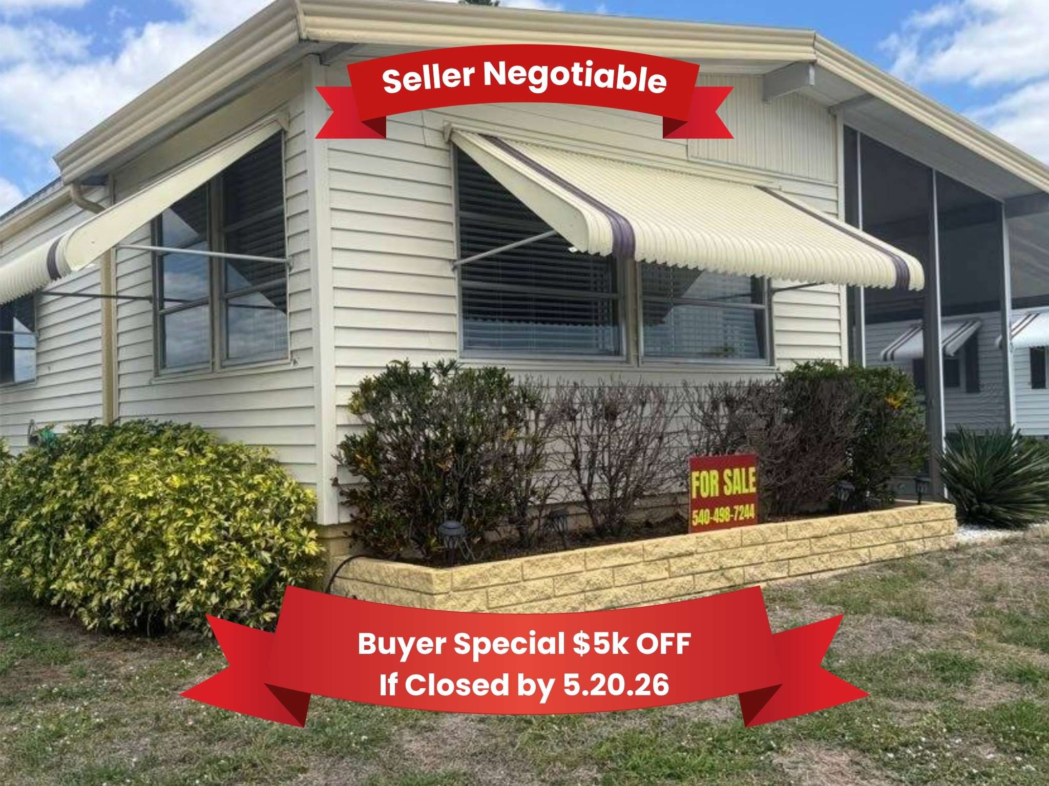 460 Sunset Circle S, Ellenton, Florida 34222, 2 Bedrooms Bedrooms, ,2 BathroomsBathrooms,55-Plus Mobile Home,For Sale,Sunset Circle S,4776