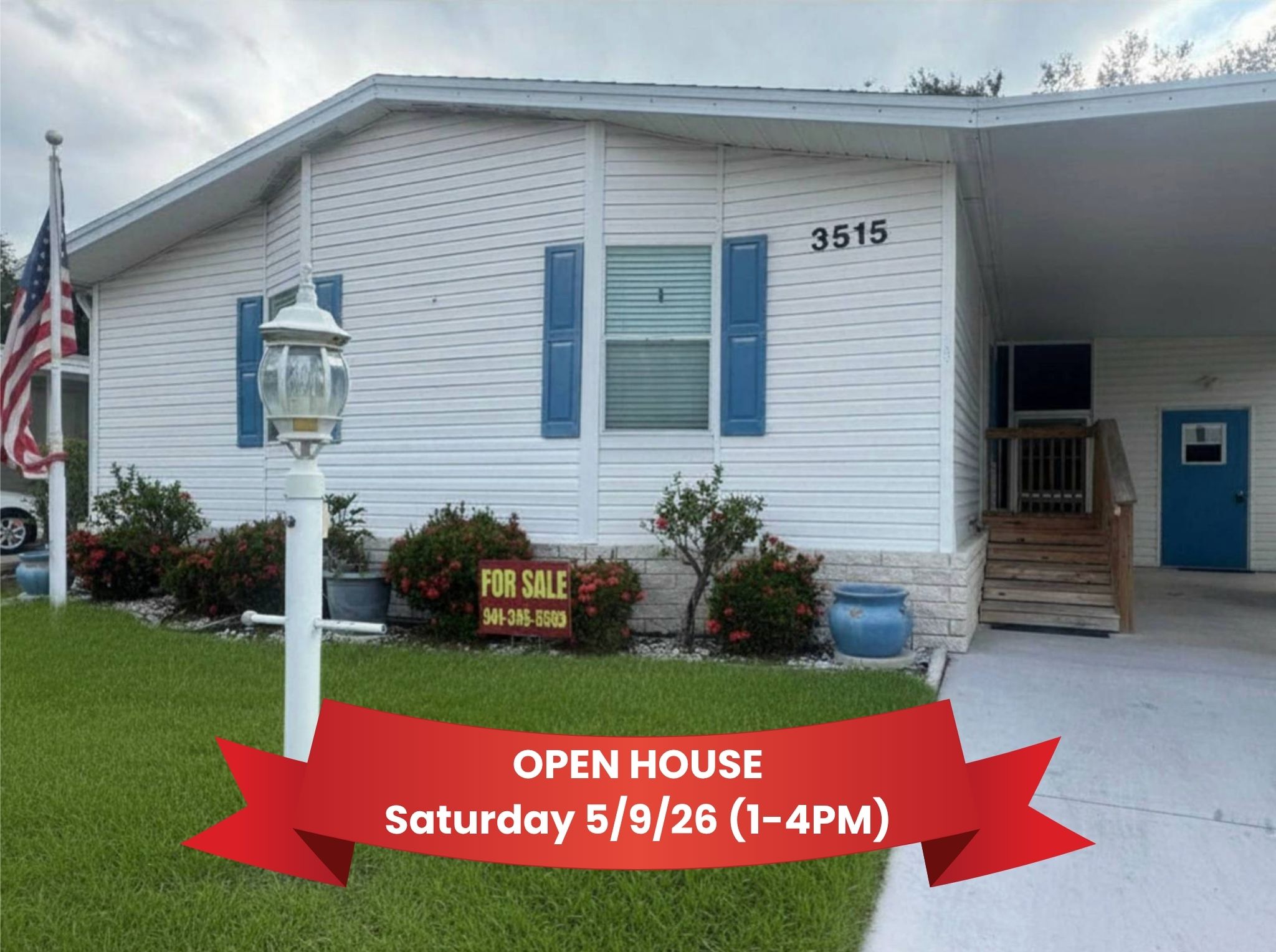 3515 Asbury Drive, Parrish, Florida 34219, 2 Bedrooms Bedrooms, ,2 BathroomsBathrooms,55-Plus Mobile Home,For Sale,Asbury Drive,4804