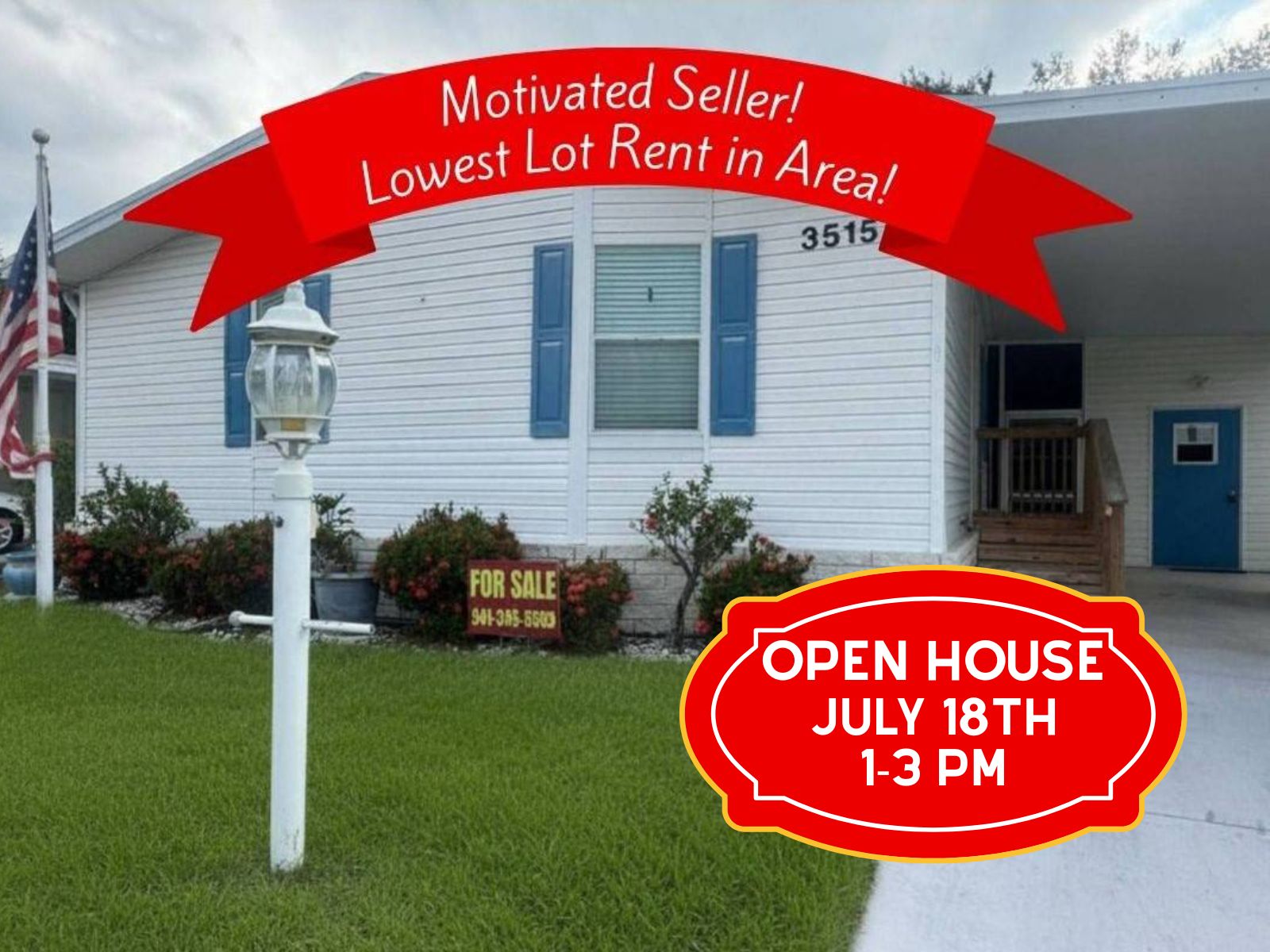 3515 Asbury Drive, Parrish, Florida 34219, 2 Bedrooms Bedrooms, ,2 BathroomsBathrooms,55-Plus Mobile Home,For Sale,Asbury Drive,4804